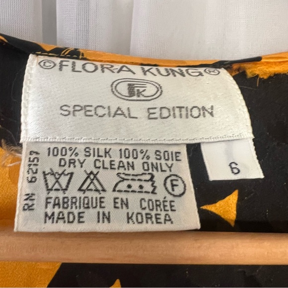 Flora Kung Abstract Silk Special Edition 80’s Vintage Wrap Dress Sz 6 - Picture 3 of 11